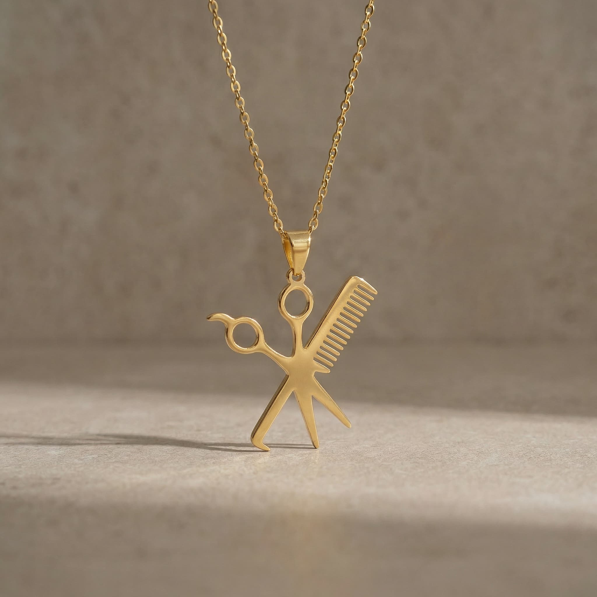 Kuaför Makas & Tarak Kolye – 925 Ayar Gümüş Mesleki Kolye